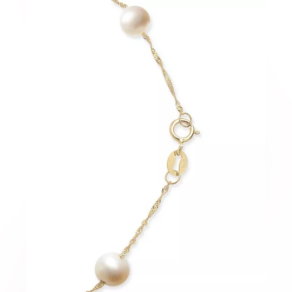 14K Solid Gold Freshwater Cultured Pearl Necklace – A Essential - FREE APPRAISAL - Picture 2 of 6